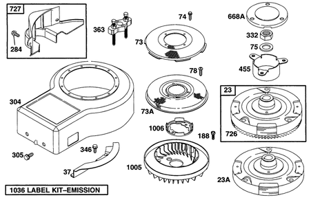 Blower Hsg,flywheels,screens Diagram and Parts List for 28A707-0526-XX  Briggs and Stratton Engine